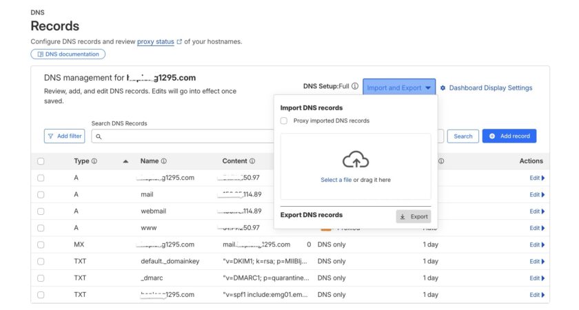 export-dns-coudflare